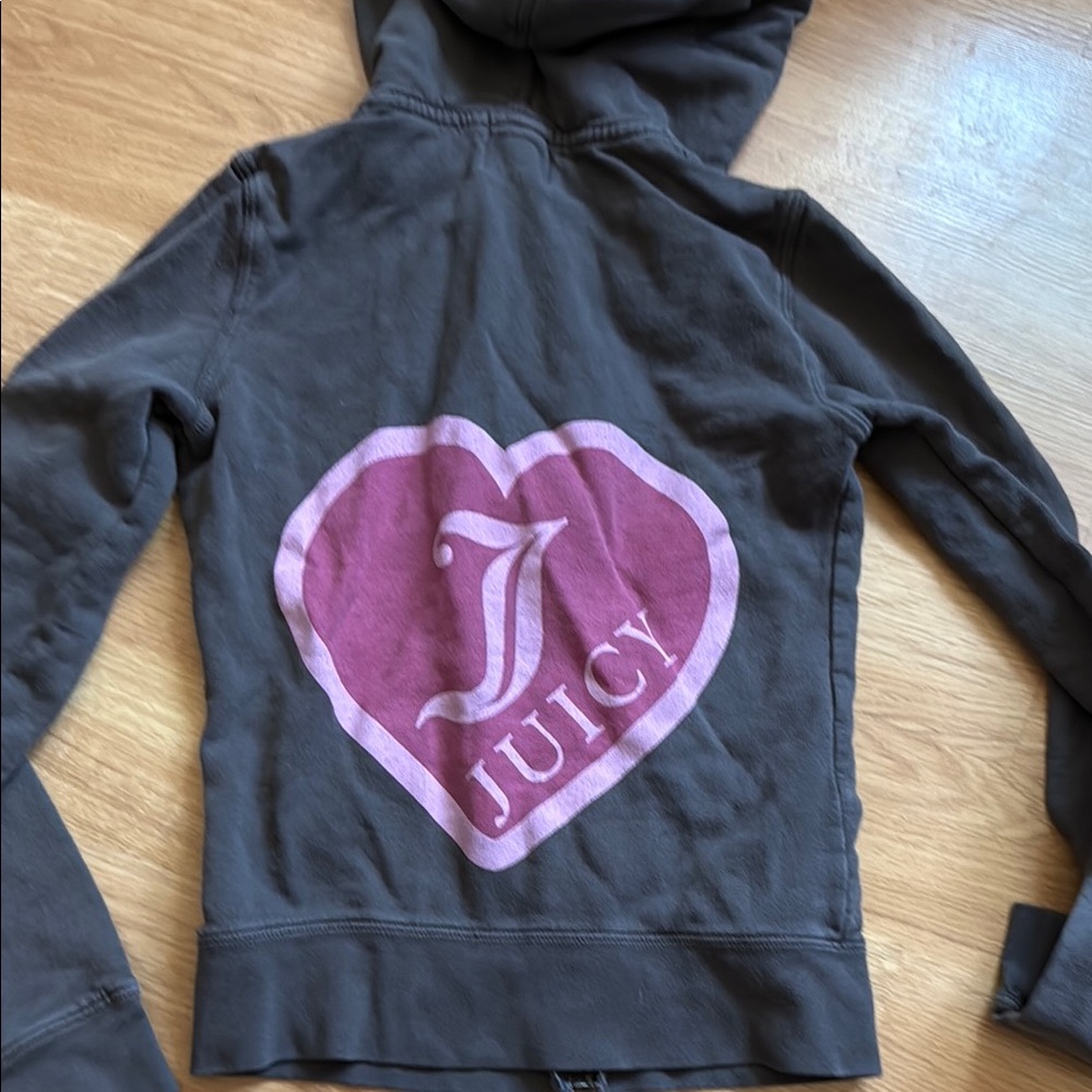 Juicy Couture dark gray and Pink Heart Design Jacket